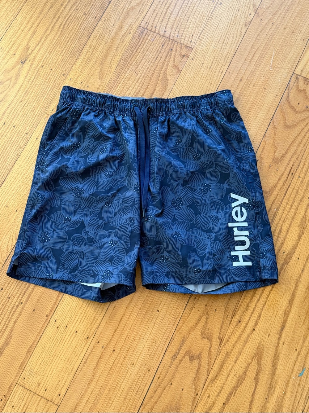 Blue Floral Hurley Swim Trunks sz XL